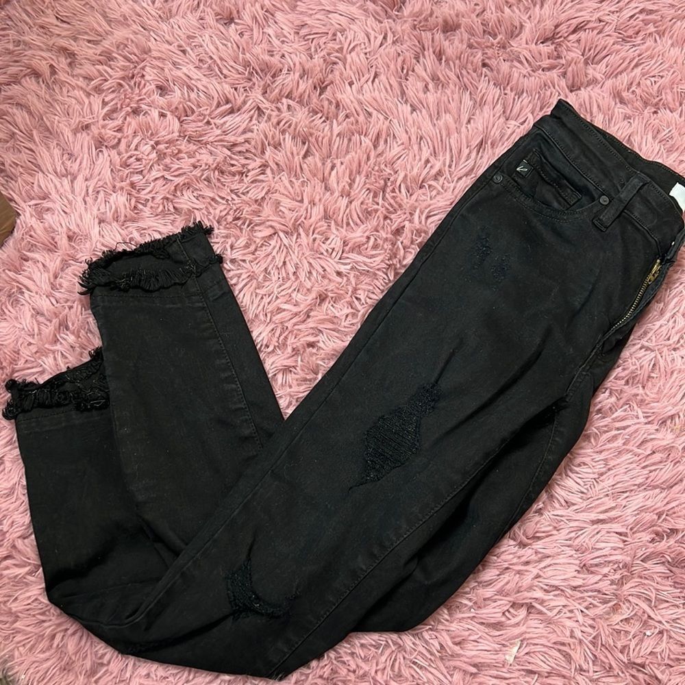 Black Distressed Skinny Jeans